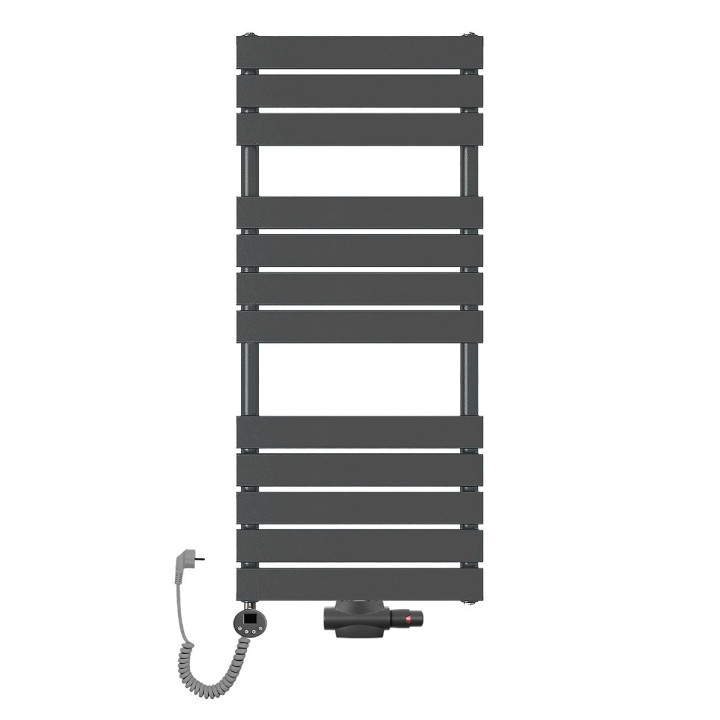 Grzejnik łazienkowy wodno-elektryczny Mila 1200x500 antracyt 1