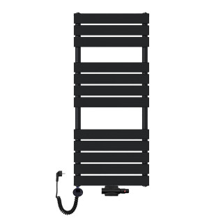 Grzejnik łazienkowy wodno-elektryczny Mila 1200x500 czarny 1