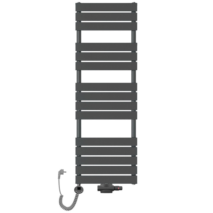 Grzejnik łazienkowy wodno-elektryczny Mila 1500x500 antracyt 1