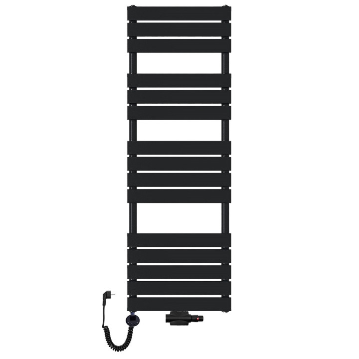 Grzejnik łazienkowy wodno-elektryczny Mila 1500x500 czarny 1